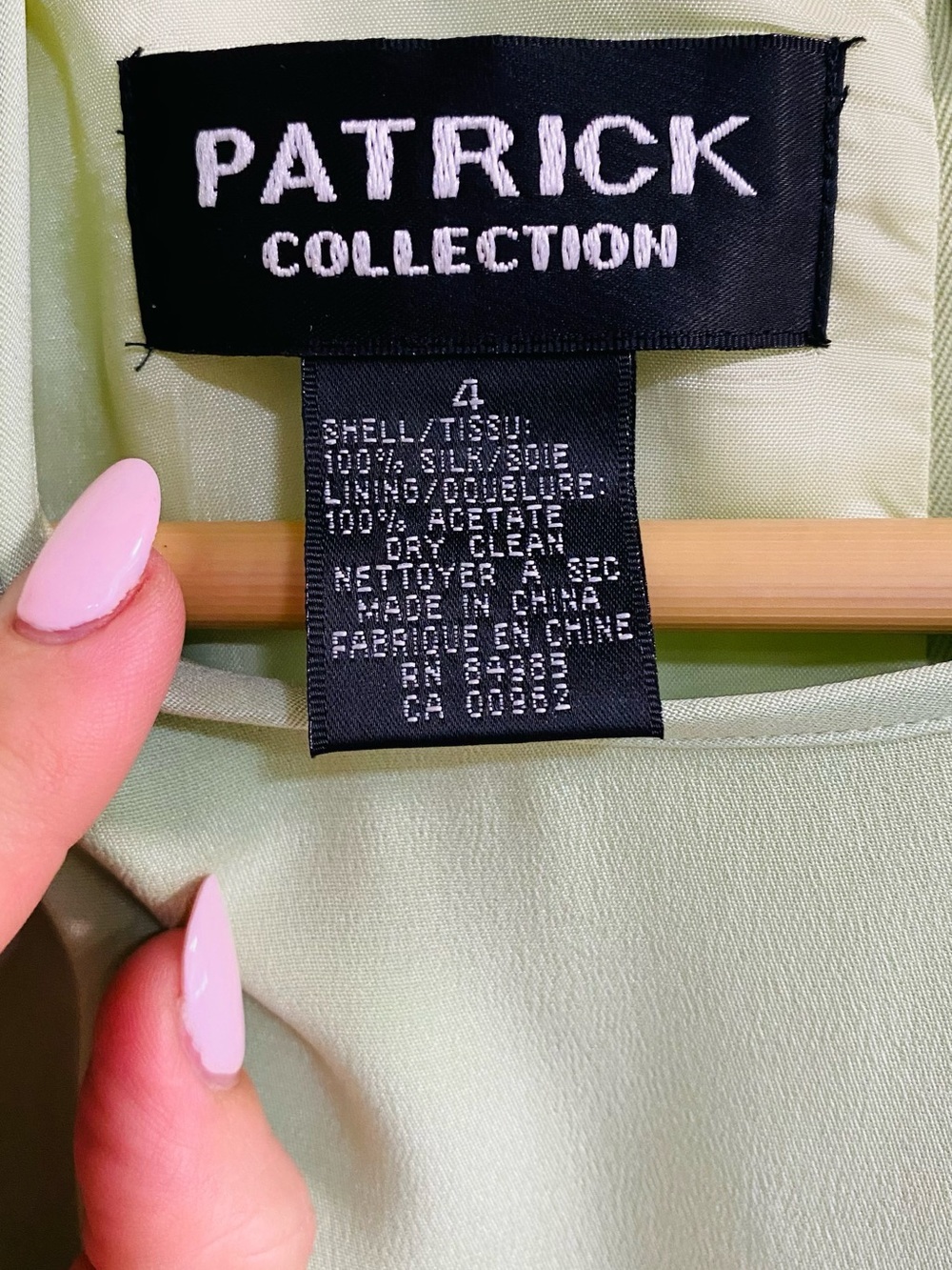 Vintage Patrick Collection Silk Light Green Tiered Midi Dress with Flounce Hem 4 - Picture 2 of 4